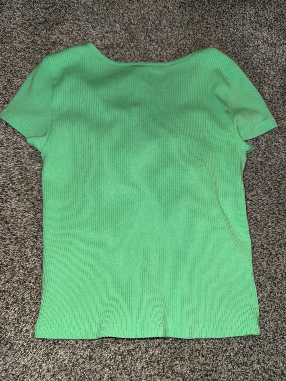 American Eagle Keyhole Tie-Front Ribbed Tee - Picture 2 of 3